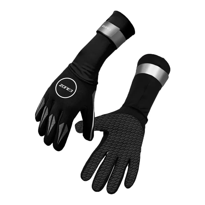 2023 Zone3 neoprene swim gloves black/silver